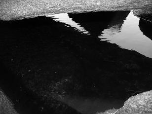The underside of a rock
